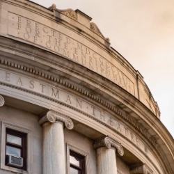 Exterior profile of the University of Rochester’s Eastman School of Music. 